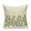 Almofada Decorativa Almofada Cactus Capa De Almofada Estojos De Decoração De Cartas Capas De Sala De Estar Planta Tropical Estojo De Linho Deserto Almofadas 230727