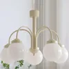 Chandeliers Nordic Antique Chandelier LED White Glass Light For Living Room Bedroom Dining Kitchen Lamp E27 Kids Lights