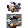 Arts And Crafts Mini 20Mm En Forme D'oeuf Pierre Naturelle Guérison Cristal Mascotte Mas Accessoire Minerale Gemstone Reiki Décoration De La Maison Wholes Dhfl8