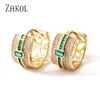 Stud ZAKOL personnalité mode or vert zircon cubique boucles d'oreilles charmantes boucles d'oreilles mère cadeau bijoux EP2647 230728