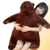 60cm100cm Soft Brown Bear DJUNGELSKOG Plush Toys Stuffed Bear Teddy Toys Hugging Pillow Cushion Gift VIP LJ2011261070566
