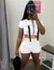 Women's Tracksuits KEXU Active Safari Style Set Zipper Track Top And Shorts Suit 2023 Summer Sweatsuit Two 2 Piece Outfit Tracksuit