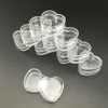 100pcs 4g 4ml Empty Plastic Clear Heart-shaped Cosmetic Jars Face Soft Cream Travel Containers Lotion Bottle Sample Pots Gel Box268g