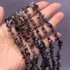 Бусины 40 см натуральные черные агаты камень нерегулярные чипсы гравий свободный для женщин браслет аксессуары для ювелирных изделий Размер 3x5-4x6 мм