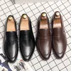 Casual Shoes Business Trend Mens British Mens äkta läder lata loafers människor som går ut slip-on läderskor