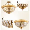 Ceiling Lights Chandelier Led Art Pendant Lamp Light Deco D45cm H22cm Copper Vintage Modern Home Living Room Lustre Flush Mount