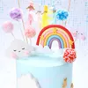 Autres fournitures de fête de fête coeur arc-en-ciel nuage décoration de gâteau pompon décor pour mariage anniversaire bébé douche Cakes2661