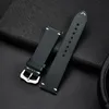 Titta på band Retro äkta läderband Oil Wax Oly Misfärgning Cowhide Leather Watchband 18 20 22 24mm High Quality Business Watch Band 230728
