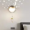 Wall Lamp Kid Bedroom Study Moon Boy Bedside Star Projection Decor Night Light Modern Led Personality Children'S Room Lamps