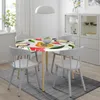 Table Cloth Fitted Round Tablecloth Protector Soft Glass Cover Tropical Fruits Anti-Scald Plate Kitchen Home Tablemat