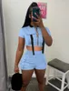 Women's Tracksuits KEXU Active Safari Style Set Zipper Track Top And Shorts Suit 2023 Summer Sweatsuit Two 2 Piece Outfit Tracksuit