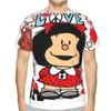 Camisetas Masculinas Love And Surrounded By Hearts Gola Redonda Poliéster TShirt Mafalda Cheerful Bright Intelligent Girl Basic Thin Shirt Men