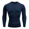 T-shirts voor heren Compressie hardloopshirt voor heren Fitness Strak Sportt-shirt met lange mouwen Training Joggen Shirts Gym Sportkleding Sneldrogende top 230727