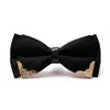 New Bow Tie Mens Polyester Adjustable bowtie Solid Mental Decorated Neckwear commercial butterfly adult bowknot 2pcs lot322d