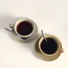 Tazze Piattini Set di tazzine da caffè in ceramica Vintage creativo e set di piattini per tazze Espresso Tè giapponese Regali personalizzati
