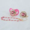 Baby Bijtringen Speelgoed MIYOCAR roze Bling fopspeen en clip set ketting houder bling kleurrijke zoete 230727