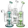 Purple Arms Trees Vortex Glass Bong Recycler beaker cera inebriante Klein bong tamponare piattaforme petrolifere tubi con banger rig tubo dell'acqua gorgogliatore ciclone