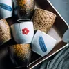 Mokken Handbeschilderde keramische theekop Coffee Shop Pull Flower Milk Retro ronde waterporseleinen mok Tumbler Cups