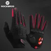 Cycling Gloves ROCKBROS Windproof Cycling Gloves Touch Screen Riding MTB Bike Bicycle Gloves Thermal Warm Motorcycle Winter Autumn Bike Gloves 230728