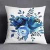 Kudde dekorativ kudde blå geometrisk mönster kudde blommig design hem dekorativ kudde täckning modern soffa fall 230727