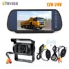 Wireless 18 LED IR Night Vision CCD Reverse Parking Backup Camera 7 LCD Mirror Monitor Car Rear View Kit 12V 24V Parking A3447