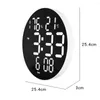 Relojes de pared Reloj Digital LED de 10 pulgadas de forma redonda electrónico silencioso temperatura humedad semana fecha pantalla con Control remoto