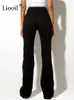 Damskie dżinsy damskie brązowe dżinsy na wysokim talii dżinsy proste nogi z kieszeniami ubrania uliczne seksowne ciasne spodnie dżinsowe Z230728