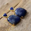 Stud Fashion Hyperbole Earrings Bold Fashion Stud Earrings Pink Jasper Apatite Blue Stone Youth Jewelry Bijoux Wholesale 230727