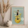 Картина на холсте элегантная леди итальянская винтажная коктейль спагетти лимонные напитки винные плакаты иллюстрация художественная припечатка