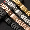 Bracelets de montre 18 19 20 21 22mm 23mm 24mm 25mm Bracelet en acier inoxydable massif Bracelet de montre Boucle pliante en métal Accessoires de bande de remplacement 230727