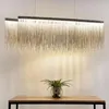 Ljuskronor Art LED -ljuskrona Pendant Lamp Light Luxury Tassel Post Modern Italian Design For Canteen Bar El Dining Room Fixture