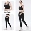 Aktive Sets Set Frau 2 Stück Damen Trainingsanzug Yoga Sport Leggings BH Top Kit Push Up Anzug Fitnessstudio Sportbekleidung für Fitness