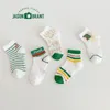 Kids Socks 1437 3Pairairslot Çocuk Toptan Yaz Çizgili Mektup Kart İnce Nefes Alabilir Pamuk Boy 230728