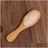 Hårborstar grossist naturlig bambuborste frisk vård mas combs antistatisk detangling airbag hårborste styling verktyg satinband dr dhrfl