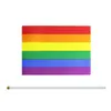 Rainbow Pride Gay Stick Flag 50 Pack Small Mini Hand Håller hbt -flaggor på pinnar Dekorationer leveranser för Mardi Gras Gay Pride Rainb264n