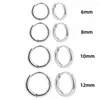 Hoop Earrings Trendy Stainless Steel Round For Women Man Black Silver Color Simple Small Large Circle Piercing Drop Jewelry
