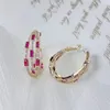 Stud Fashion ficelle design boucles d'oreilles créoles rondes colorées zircone cubique luxe femmes fêtes bijoux CZ de haute qualité utilisés pour les mariages 230727