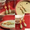 Other Fashion Accessories Natural An Jade Jasper Earrings Womens National Style Elegant Long Drop Delivery Otdxq