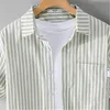 Designer BLOUSES MÄN MEN MENS KLÄNNING SHIRT MÄNS FRESH INCH SHIRT Youth Artistic Stripes Summer Casual Simple Men's Short Sleeve Stylish Solid Colors Go With Everything