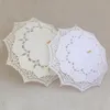 Umbrellas 68cm Embroidery Lace Parasol Umbrella Wedding Decoration Po Prop Vintage White Craft Lace Umbrella Anti-UV Sunshade 230727