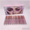 Andra hälsoskönhetsartiklar 12st Matt Liquid Lip Gloss Collection Lipstick Set Lipgloss Rouge A Levre Maquillage Kit Drop Delivery DHVGR