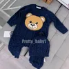 Baby Rompertjes Pasgeboren Kleding 2023 Herfst Winter Warm Gebreide Katoenen Trui Baby Jongens Jumpsuit Peuter Baby Rompertjes Hoed 2 Stuks