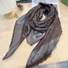 Scarf Silki Botton Blend Kobiety moda Silken Projektanci szalików Najwyższa jakość jedwabiu blokowanie kolorów krawędzie frędzle rozmiar 140CMX140CM