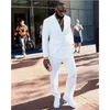 Men's Suits Blazers White Double Breasted Celebrity Mens Custom Wedding Tuxedos Red Carpet Men Outfits Dinner Prom Party Blazer JacketPants 230728