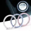 2XCar Crystal Ignition Key Ring Auto Push to Start Decorative Rhinestone Lock Keyhole Rings262q