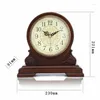 Relojes de mesa Europa Vintage Reloj digital de madera maciza para escritorio Decoración para el hogar Decoraciones Alarma