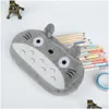 Pencil Bags Wholesale 15 Pcs Lot Cartoon Totoro Style Plush Zipper Cosmetic Bag Pouch Writing Supplies Office School Supplies169H Dr Dhcy5