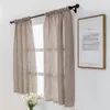 Cortina estampada cortinas transparentes decoração moderna para sala de estar quarto cozinha voile tule bordado janela curta