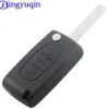 Jingyuqin Remote طي 3 أزرار غطاء مفتاح السيارة FOB CORD FOR CITRON C2 C3 C4 C6 C8 لـ Peugeot 407 407 308 607 CE0536242W