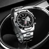 Relógio masculino relógios de alta qualidade luxo edição limitada designer à prova dwaterproof água quartzo-bateria aço inoxidável 43mm relógio
